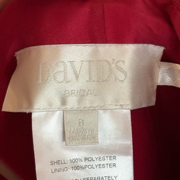 David's Bridal Red Sheath Sweetheart Strapless Dress - Picture 8 of 8